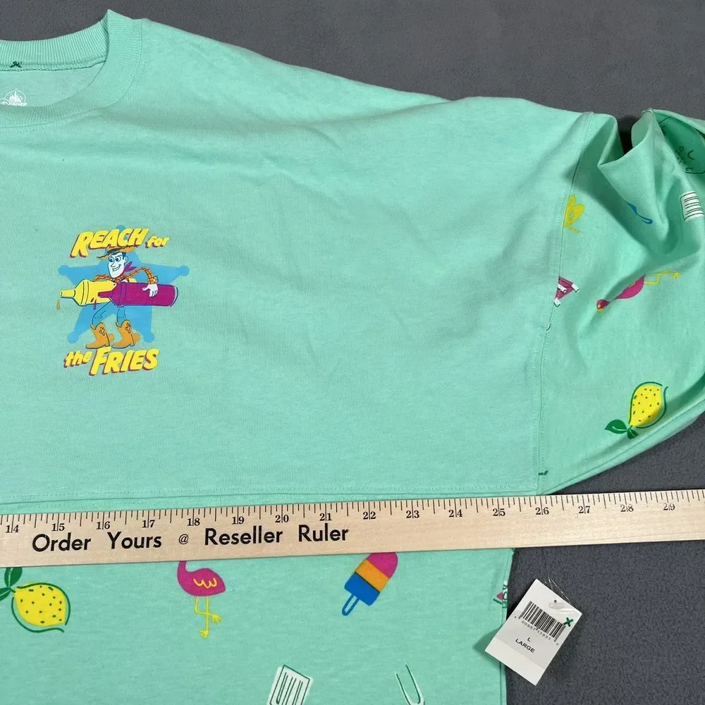 Disney‎ Toy Story Summer Splash Spirit Jersey Adult L Green Chillin Woody Bunny